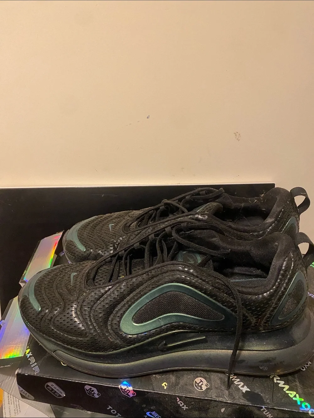 Nike Black Sneakers with Teal Trim